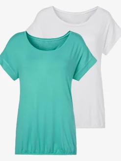 Vivance T-Shirts<T-shirt à manches courtes large bordure à la finition des manches