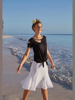 Linea Tesini T-Shirts<T-shirt à manches courtes éléments décoratifs à l'encolure et aux manches