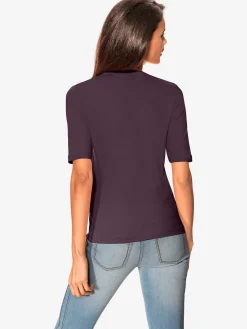 Ashley Brooke T-Shirts<T-shirt à manches courtes manches mi-longues et encolure en v féminine