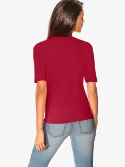 Ashley Brooke T-Shirts<T-shirt à manches courtes manches mi-longues et encolure en v féminine