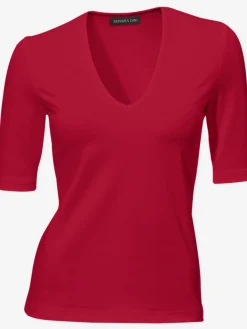 Ashley Brooke T-Shirts<T-shirt à manches courtes manches mi-longues et encolure en v féminine