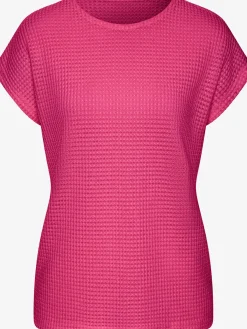 Vivance T-Shirts<T-shirt à manches courtes matière gaufrée légèrement transparente