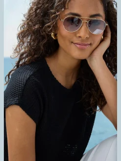 Vivance T-Shirts<T-shirt à manches courtes matière gaufrée légèrement transparente