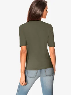 Ashley Brooke T-Shirts<T-shirt à manches courtes manches mi-longues et encolure en v féminine