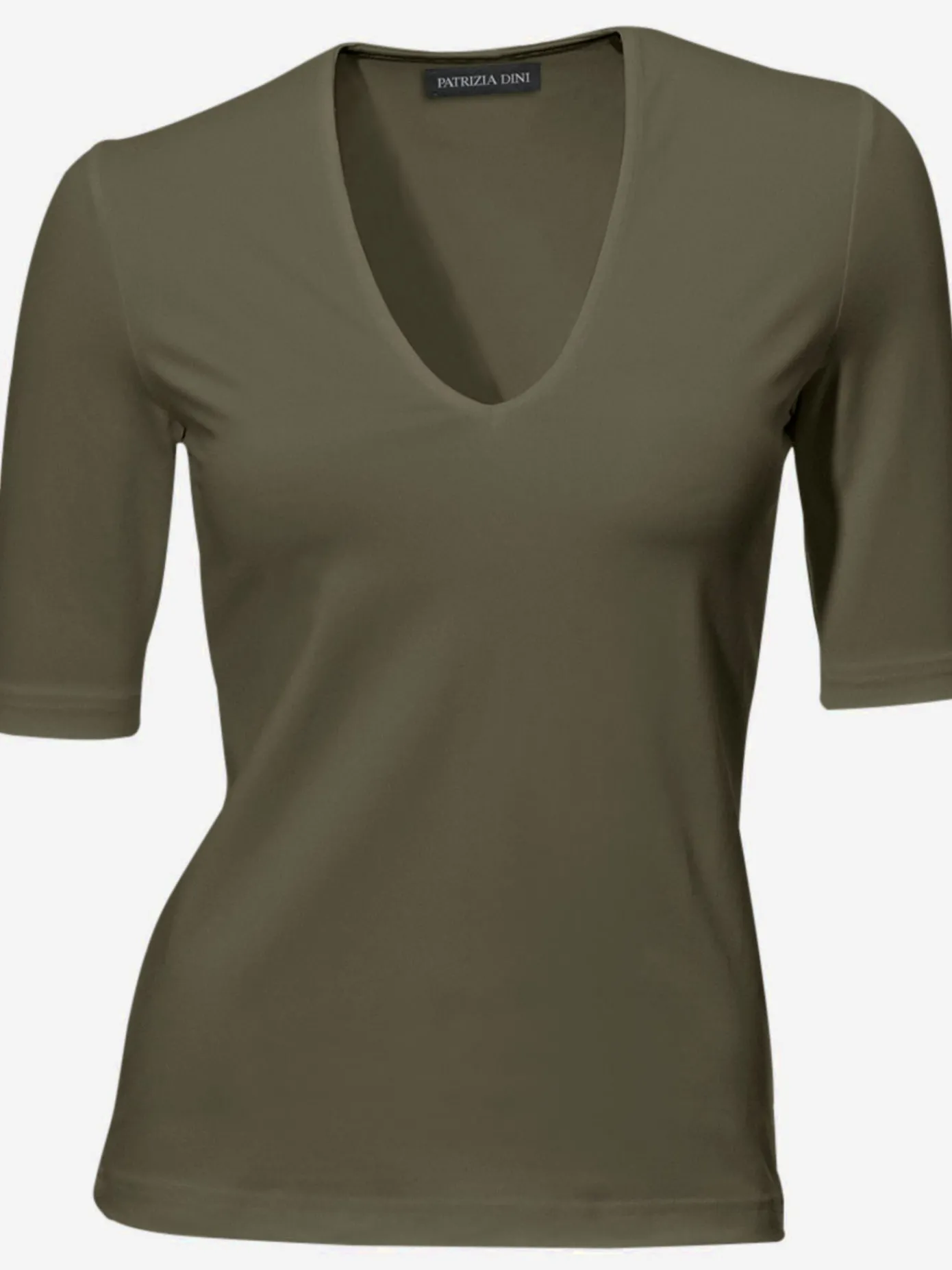 Ashley Brooke T-Shirts<T-shirt à manches courtes manches mi-longues et encolure en v féminine