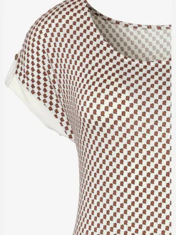 Vivance T-Shirts<T-shirt à manches courtes manches à bords francs avec bordure unie et bouton doré