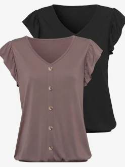 LASCANA T-Shirts<T-shirt à manches courtes manches courtes chauve-souris