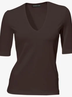 Ashley Brooke T-Shirts<T-shirt à manches courtes manches mi-longues et encolure en v féminine