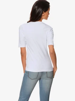 Ashley Brooke T-Shirts<T-shirt à manches courtes manches mi-longues et encolure en v féminine