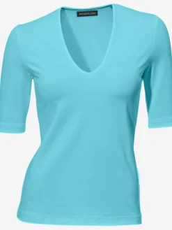 Ashley Brooke T-Shirts<T-shirt à manches courtes manches mi-longues et encolure en v féminine