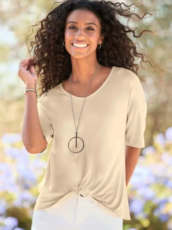 Best Connection T-Shirts<T-shirt à manches courtes nœud décoratif tendance