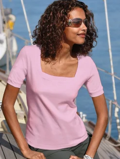 T-Shirts<T-shirt à manches courtes pur coton