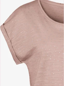 Vivance T-Shirts<T-shirt à manches courtes petits pois pailletés couleur argent