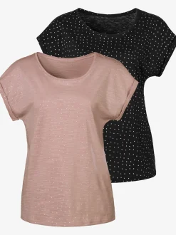 Vivance T-Shirts<T-shirt à manches courtes petits pois pailletés couleur argent