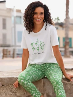 T-Shirts<T-shirt à manches courtes pur coton