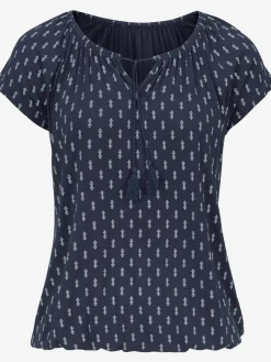 Vivance T-Shirts<T-shirt à manches courtes plis et houppe à nouer