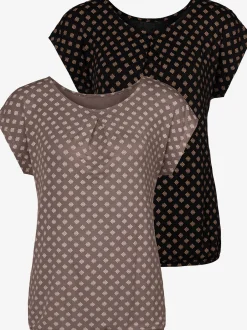 LASCANA T-Shirts<T-shirt à manches courtes plis tendance à l'encolure