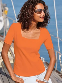 T-Shirts<T-shirt à manches courtes pur coton