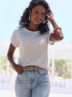 Vivance T-Shirts<T-shirt à manches courtes qualité piqué ultra-douce