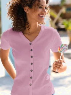 Collection L T-Shirts<T-shirt à manches courtes qualité viscose extensible souple