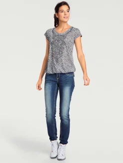 Linea Tesini T-Shirts<T-shirt à manches courtes qualité dévoré, imprimé effet ton sur ton