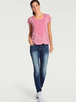 Linea Tesini T-Shirts<T-shirt à manches courtes qualité dévoré, imprimé effet ton sur ton