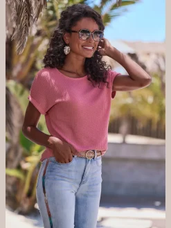 Vivance T-Shirts<T-shirt à manches courtes qualité piqué ultra-douce