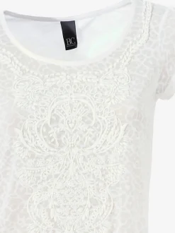 Linea Tesini T-Shirts<T-shirt à manches courtes qualité dévoré, imprimé effet ton sur ton