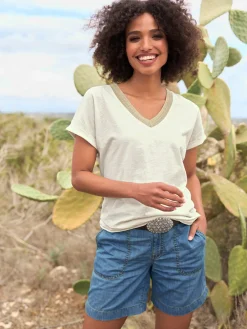 Linea Tesini T-Shirts<T-shirt à manches courtes ruban à l'encolure