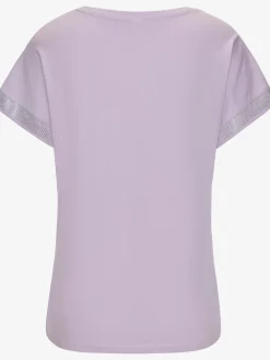 LASCANA T-Shirts<T-shirt à manches courtes strass scintillants à l'ourlet des manches pour un look élégant