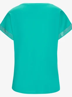 LASCANA T-Shirts<T-shirt à manches courtes strass scintillants à l'ourlet des manches pour un look élégant
