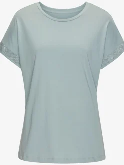 LASCANA T-Shirts<T-shirt à manches courtes strass scintillants à l'ourlet des manches pour un look élégant