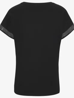 LASCANA T-Shirts<T-shirt à manches courtes strass scintillants à l'ourlet des manches pour un look élégant