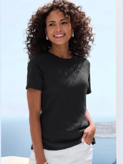 Vivance T-Shirts<T-shirt à manches courtes tricot fin ajouré