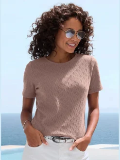 Vivance T-Shirts<T-shirt à manches courtes tricot fin ajouré