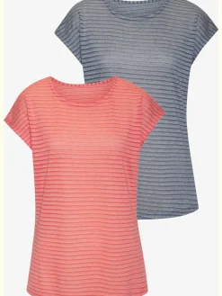 Vivance T-Shirts<T-shirt à manches courtes tricot jacquard léger à rayures