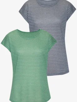 Vivance T-Shirts<T-shirt à manches courtes tricot jacquard léger à rayures