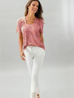 T-Shirts<T-shirt à manches courtes viscose douce et fluide