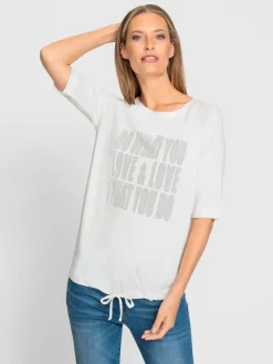 Rick Cardona T-Shirts<T-shirt à manches courtes viscose douce et fluide