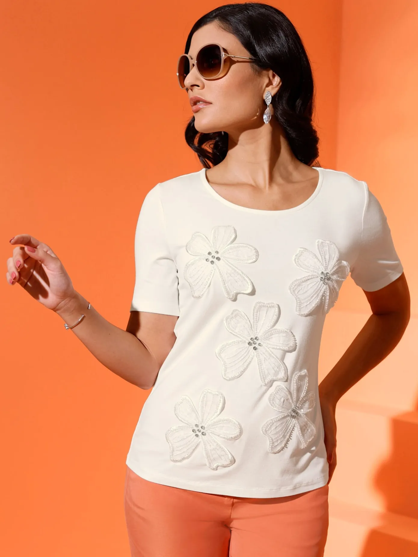 Creation L T-Shirts<T-shirt à manches courtes viscose