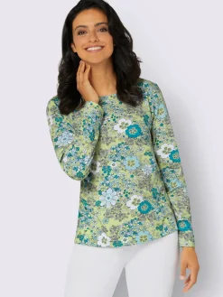 T-Shirts<T-shirt à manches longues 50% coton et 50% modal