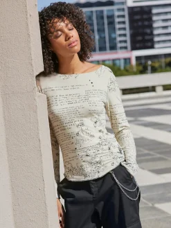 T-Shirts<T-shirt à manches longues avec viscose (ecovero)