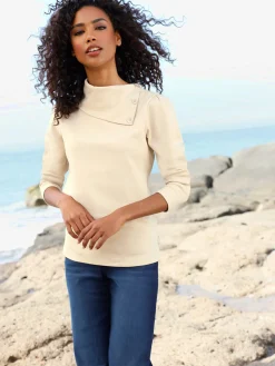 Linea Tesini T-Shirts<T-shirt à manches longues col à revers élégant