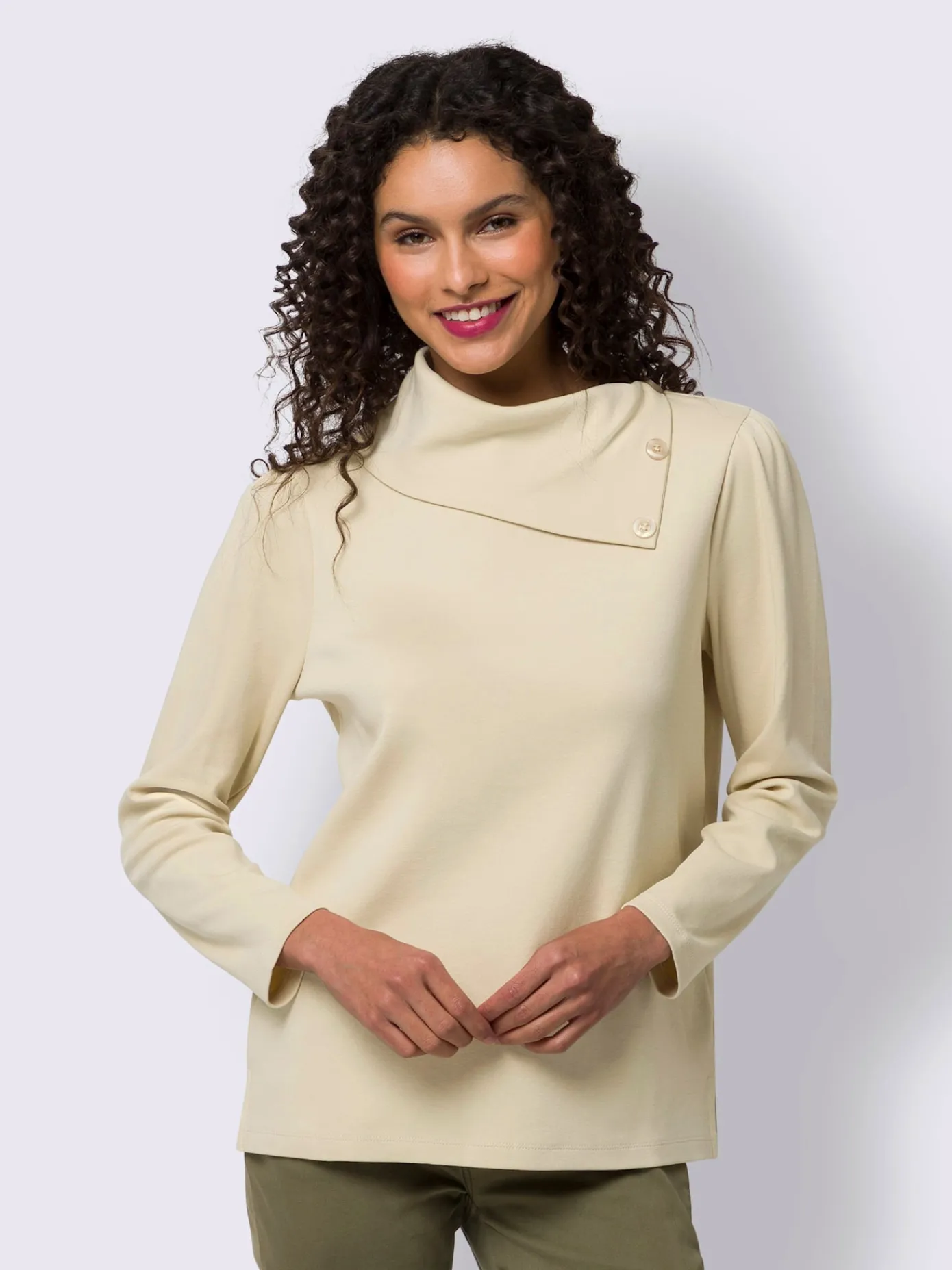 Linea Tesini T-Shirts<T-shirt à manches longues col à revers élégant