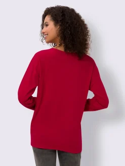 Linea Tesini T-Shirts<T-shirt à manches longues encolure en v avec patte de boutonnage décorative