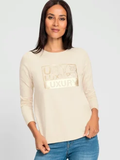 Rick Cardona T-Shirts<T-shirt à manches longues joli imprimé feuille devant