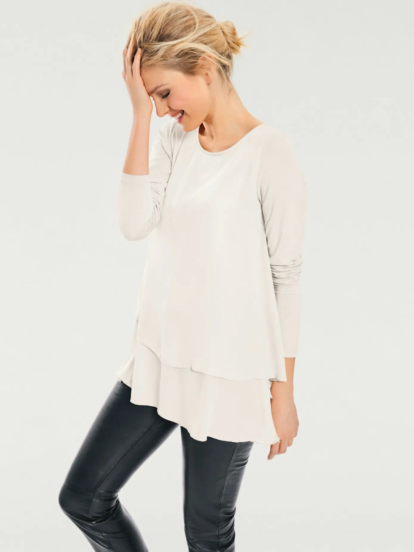 Linea Tesini T-Shirts<T-shirt à manches longues joli look superposé