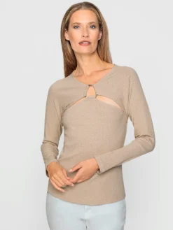 Rick Cardona T-Shirts<T-shirt à manches longues élément décoratif couleur or