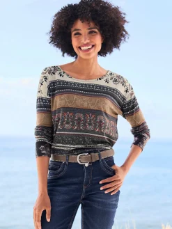 Linea Tesini T-Shirts<T-shirt à manches longues motif imprimé romantique