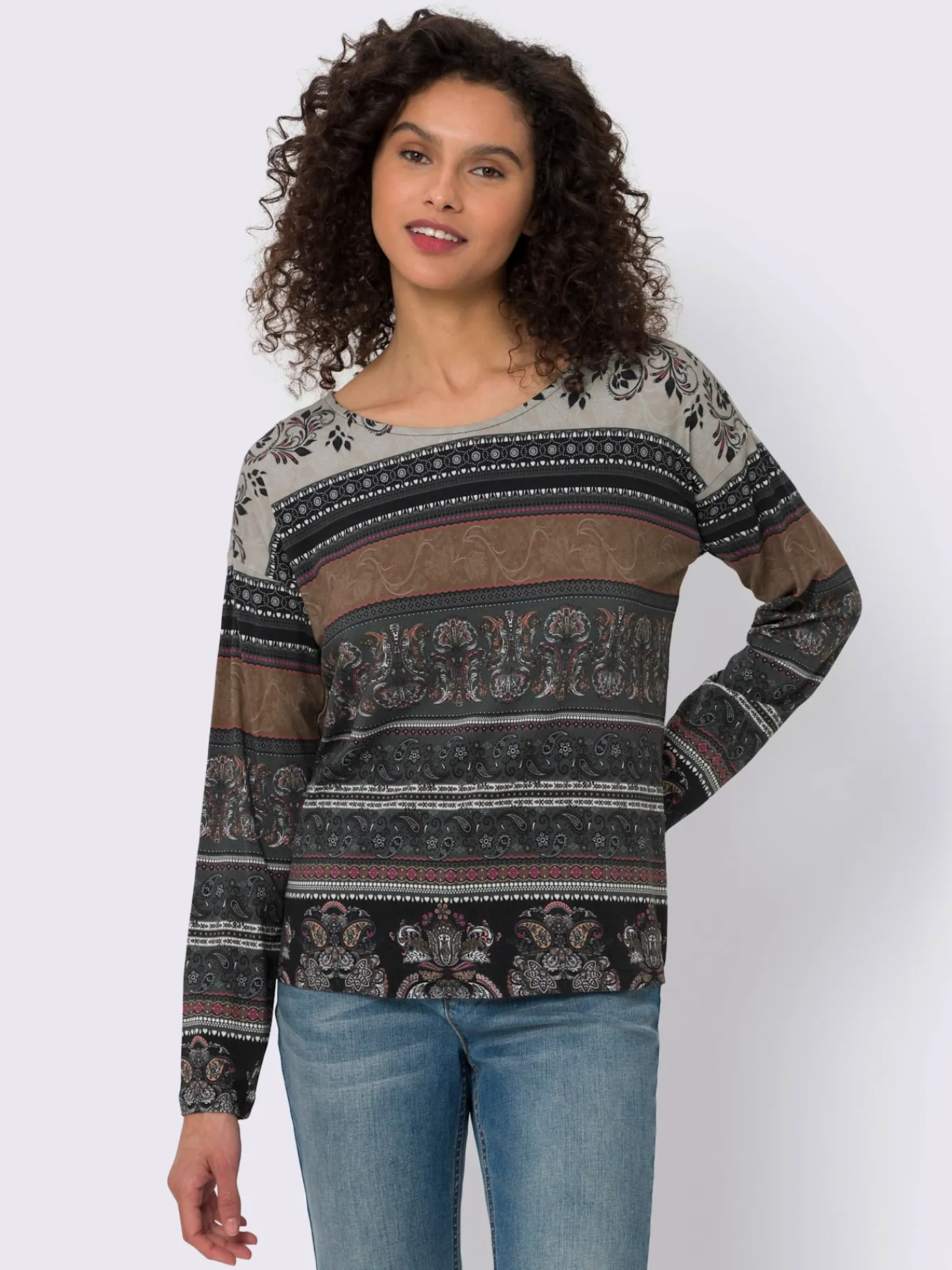 Linea Tesini T-Shirts<T-shirt à manches longues motif imprimé romantique